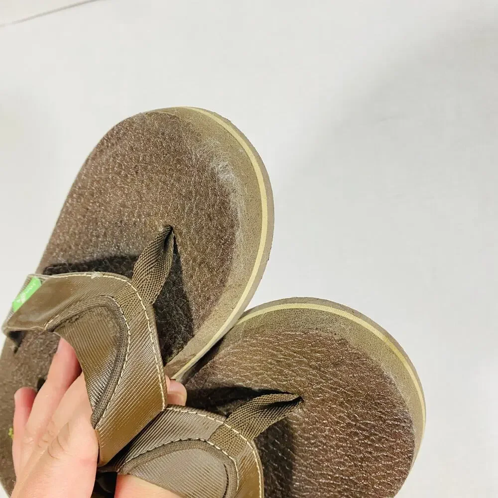 Sanuk Youth Root Beer Cozy Flip Flip Sandal Brown Sz 4-5 Youth Style SBS2914